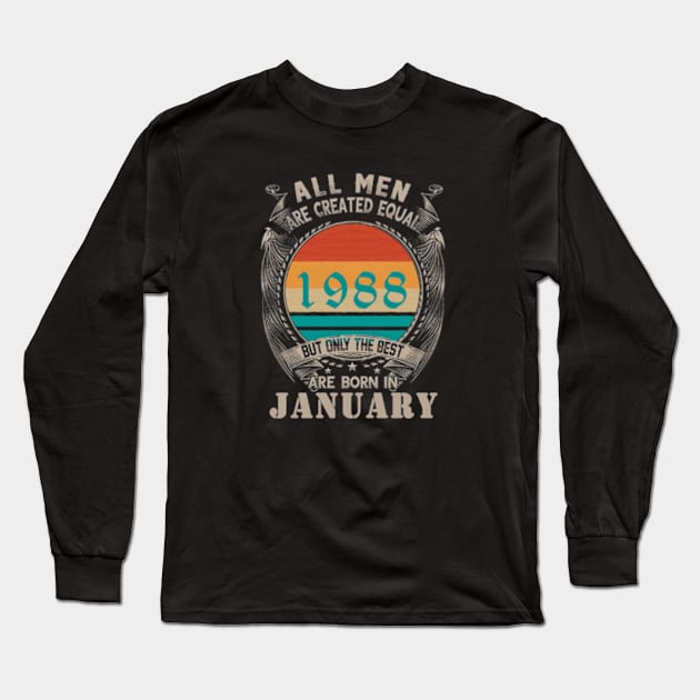 All Men are created Equal but the best are born in January Long Sleeve T-Shirt by Omarzone